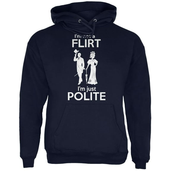 Polite Flirt Navy Adult Hoodie - Small