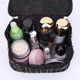 thumbnail image 4 of Bolsa de cosméticos de 3 piezas con cierre de cremallera, bolsa de maquillaje de viaje de tweed, negra para mujeres y niñas Cgtredaw Para estrenar, 4 of 8