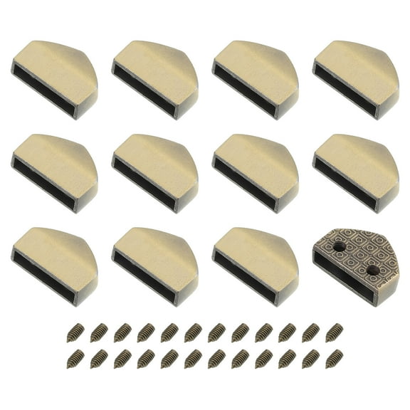 Uxcell 12Pack Metal Belt Buckle End Tips, 0.63" Wide Pentagon Webbing Zipper Tips with Screws, Bronze Tone