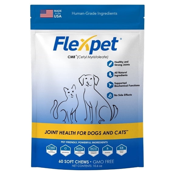 Flexpet with CM8 - Joint Support for Dogs and Cats- Maximum Strength 60 count