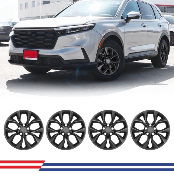 4Pcs Set 17" Steel Wheel Hubcaps for 2023-2025 Honda CR-V LX Model,Wheel Rim Cover,Snap on Car,PP,Black Matte