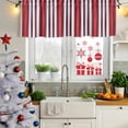 thumbnail image 6 of Red Pink Stripes Valances for Windows, Decorative Rod Pocket Window Valance Curtains, Country Simple Gradient Vertical Lines Short Curtain Drapes for Kitchen/Living Room, 2 Panels, 54" W x 18" L, 6 of 8