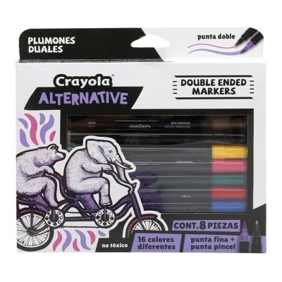 Plumones Crayola Alternative duales 8 pzas