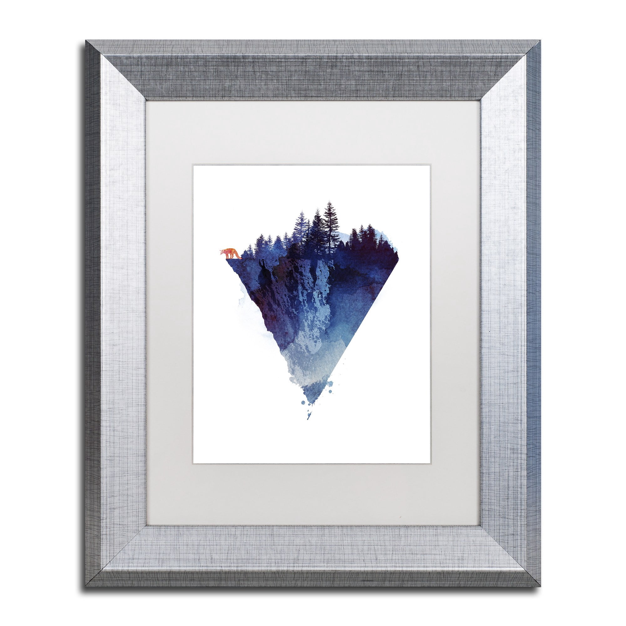 Trademark Fine Art 'Near To The Edge' Canvas Art by Robert Farkas, White Matte, Silver Frame