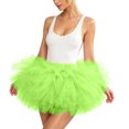 thumbnail image 2 of QSAWXQZ Women Tutu Skirt High Waist Elastic Waisted Pleated Tulle Dress up Skirt Party Free Size, 2 of 7