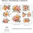 thumbnail image 2 of 3pcs/Set Peonies Rub on Transfers for Crafts and Furniture 6x12 inch Flower Clusters Decor Transfer Stickers Vintage Floral Transfers for Wood Furniture Scrapbooking Home Decorations, 2 of 9