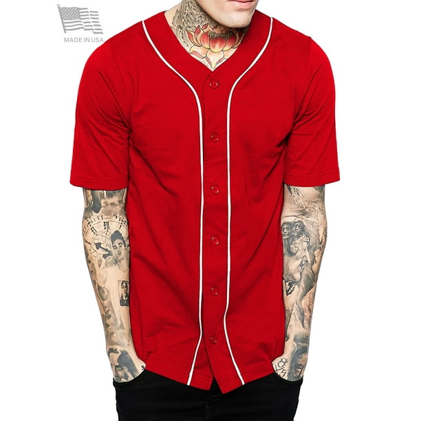 Hat and Beyond Men's Baseball Jersey Button Down Athletic Uniform - Walmart.com - Walmart.com