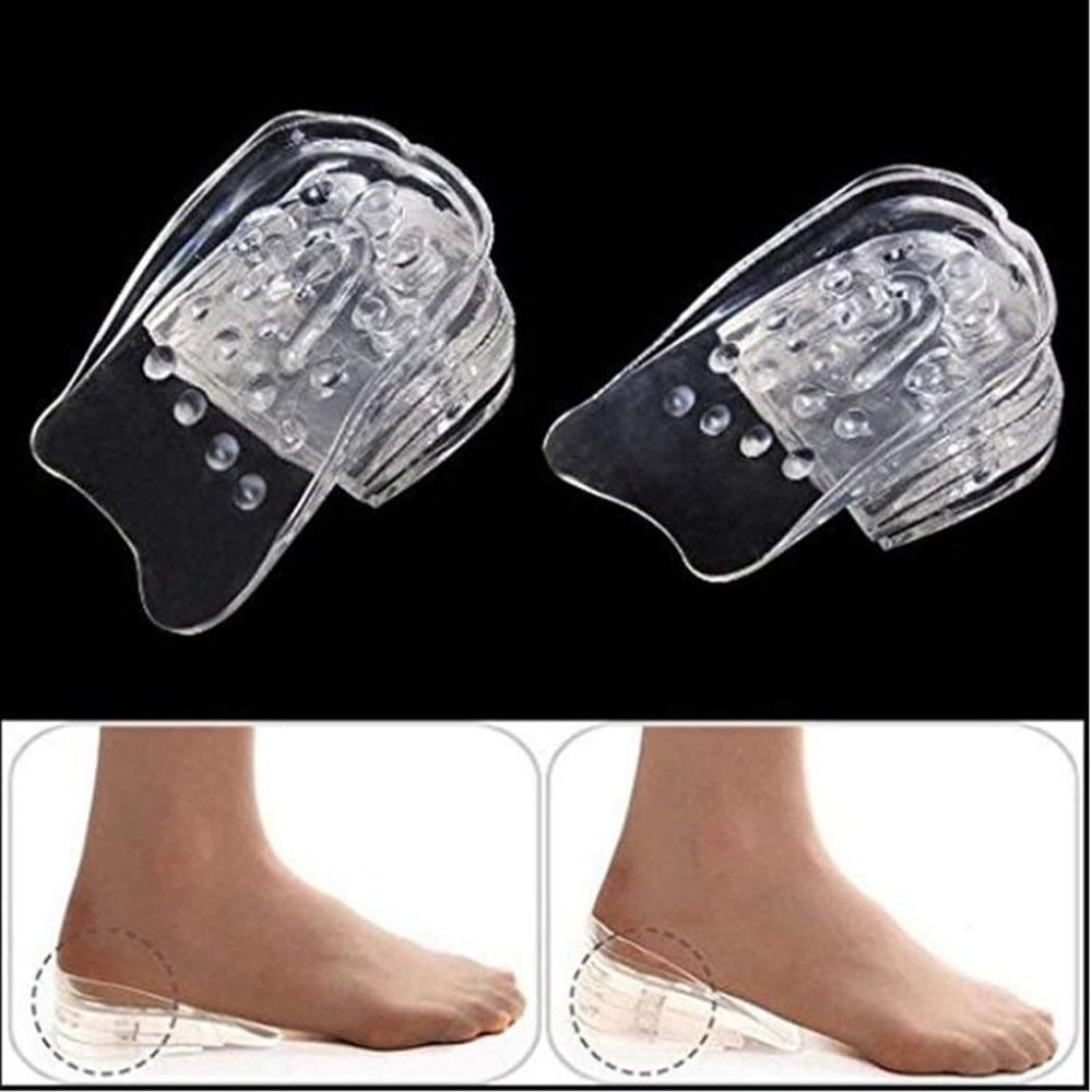 5 Layer Silicone Height Increase Shoe Insole Inserts Heel Lift Pads Taller Up 6T 
