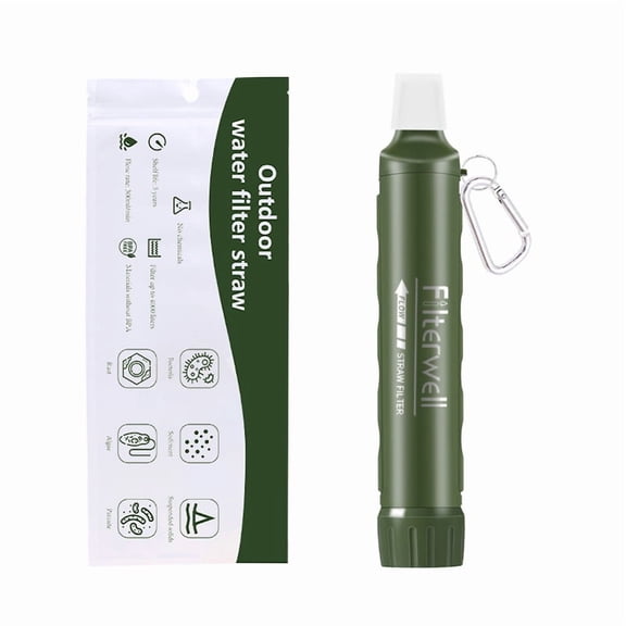 Arcticwind Portable Outdoor Water Filter Personal Water Filter Straw Emergency Water Filtration System,Suitable for Hiking,Camping,Travel,Fishing,and Emergency Preparedness - BPA-Free