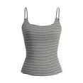 thumbnail image 4 of DuoJiaJ Women's Spring And Summer Striped Contrasting Base Casual Vest With Camisole Top Seamless Workout Tank Tops for Women, 4 of 5