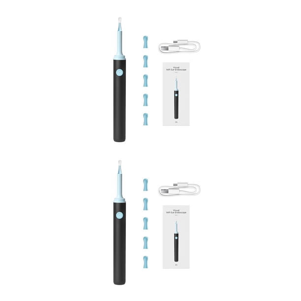 Sidaley Removedor de cerumen Orejas profesionales Equipo de de cámara limpia Negro Negro 2piezas