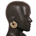 thumbnail image 4 of Sunsoul by Touchstone Indian bollywood diamante faux pearls filigree designer jewelry earrings in antique gold tone, 4 of 6