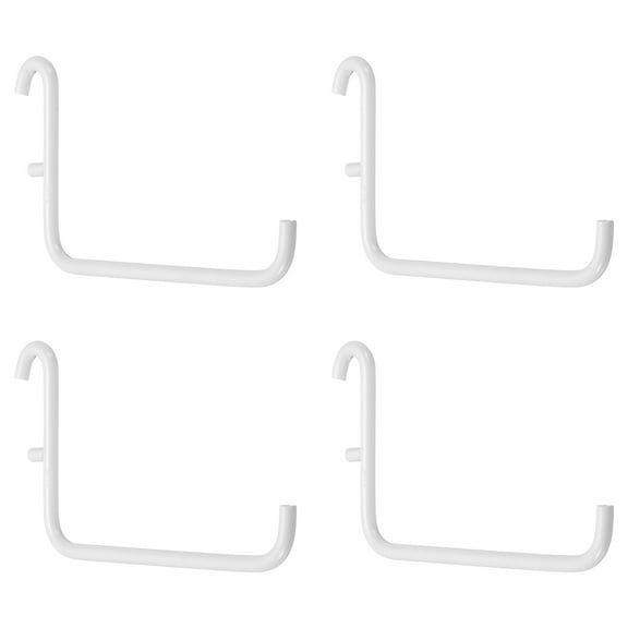 Uxcell 4pcs L Style Pegboard Hooks 3.75" L Shape Pegboard Storage Hook Organize Garage Tool, White