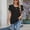 Black, variant on Women's Elegant Chiffon Blouse with Flutter Short Sleeves – Crew Neck Loose Fit Solid Color Summer Outing Casual Shirt White,XL