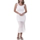 thumbnail image 1 of Conjunto de 2 piezas de cobertura con escote en V, top corto y falda con abertura para mujeres INSPIRE CHIC, talla XS, blanco, 1 of 6