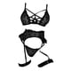 thumbnail image 1 of Gibobby Conjunto de lencería de encaje Ropa Lencería para Mujer Encaje Interior Halter Chemise V Cuello Camisón Sexy Ropa de Dormir Camisón Malla(Negro, G), 1 of 5