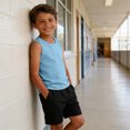thumbnail image 7 of Dwellite Boys Tank Tops Athletic Sleeveless Crewneck T-Shirts for Kids Undershirts 2-13 Years Light Blue 130, 7 of 7