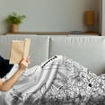 thumbnail image 3 of Hipster Soft Flannel Fleece Blanket, Girlfriends with Conjoined Ponytails Hugging Friendship Coloring Book Style Design, Cozy Plush for Indoor and Outdoor Use, 50" x 60", Black White, by Ambesonne, 3 of 5