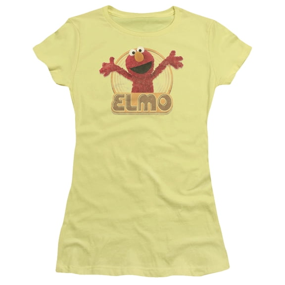 Sesame Street Elmo Iron On S/S Junior Women's T-Shirt Sheer Banana