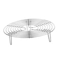 thumbnail image 3 of Round Cooking Rack Tool Meat Cooking Steam Grid Stainless Steel Steamer Rack .57in Practical Durable for Kitchen Home Oven Restaurant Pot 11.02inch, 3 of 8