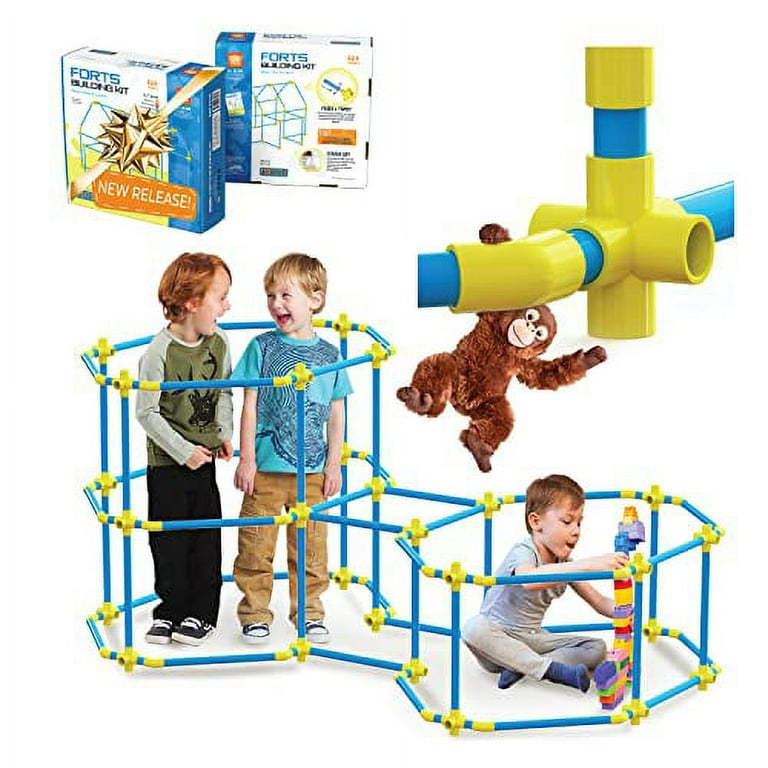 Kids Fort Building Kit, 135 PCS DIY STEM Construction Toys for 4-8,8-12+  Years Old Boys & Girls, Creative Construction Toys Fun Forts Builder