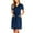 Dark Blue, variant on Scrubs For Women Short Sleeve Nurse Working Uniform V Neck Wrap Dress With Pocket Solid Color Nursing Scrub Workwear