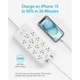 thumbnail image 7 of Anker Power Strip with 3 USB Ports, Surge Protector (2100J-5ft), 12 Outlets with 2 USB-A Ports and 1 USB-C Port,Flat Plug, Compatible with iPhone 16/16 Pro/16 Pro Max, for Home,Office, TUV Listed, 7 of 7