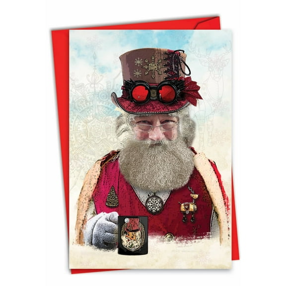 1 Christmas Card with Envelope - Steampunk Holidays C2919AXSG