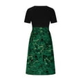 thumbnail image 4 of QIPOPIQ Robes Midi pour Femmes à Étages à Manches Courtes Imprimé Tendance Décontracté Robe d'Été à Col Rond Robe Patchwork Offres 2023, 4 of 4