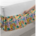 thumbnail image 2 of Colorful Bed Skirt, Continuous Forest Leaves Herbs Branch Fauna Palm Tulip Paradise Retro Pattern, Elastic Bedskirt Dust Ruffle Wrap Around for Bedding Decor, 4 Sizes, Multicolor, by Ambesonne, 2 of 2
