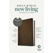 Tyndale House Publishers  NLT Premium Value Compact Bible Filament Enabled-Dark Brown Framed Cross L