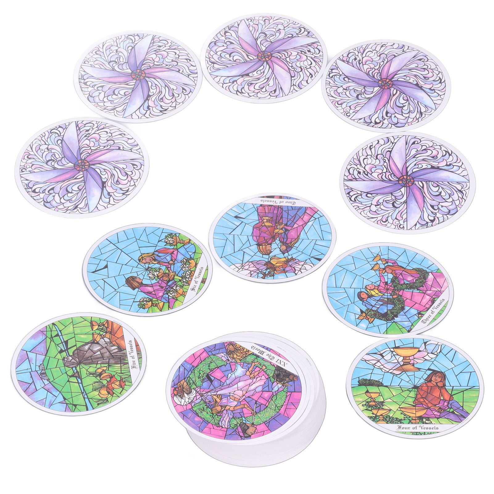 Cergrey Round Tarot Deck,Round Tarot Deck Fortune Telling Love Career  Divination Tarot Card Board Game for Family Party - Walmart.com
