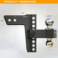thumbnail image 6 of LOCAME Adjustable Trailer Hitch, Fits 2.5-Inch Receiver Only, 8-Inch Drop Aluminum Drop Hitch,18,500 LBS GTW-Tow Hitch for Heavy Duty Truck with Double Stainless Steel Locks, Black, 6 of 7