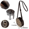 thumbnail image 5 of Lsque khaki coffee plaid Pattern Shoulder Bag – Microfiber Leather Crossbody with Detachable Strap & Handle Ring, Waterproof & Durable, Elegant Everyday Carry, 5 of 5