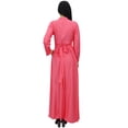 thumbnail image 4 of Bimba Women's Long Sleeve Maxi Mandarin Collar Plain Jilbab Dress With Pockets, 4 of 5