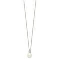 thumbnail image 2 of Diamond2Deal 925 Sterling Silver Polished CZ and Simulated Pearl Necklace for Women 18", 2 of 6