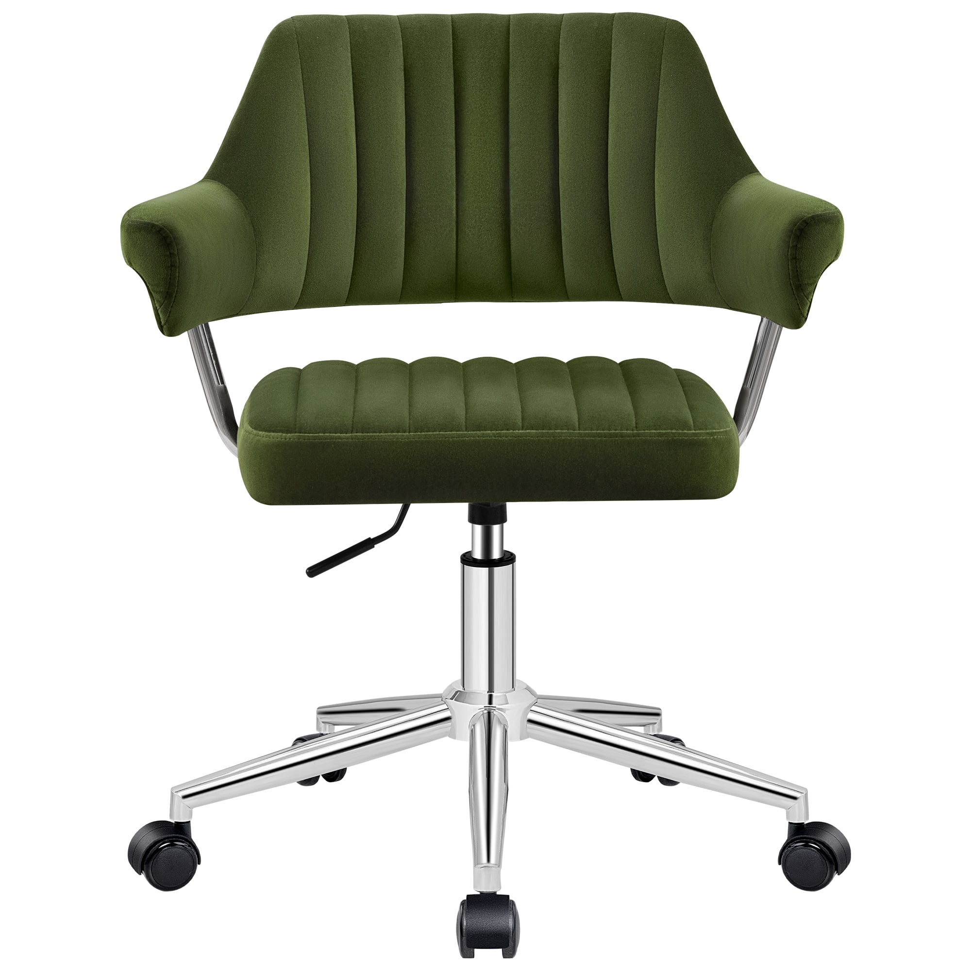 COOLHUT Modern Swivel Office Desk Chair, Velvet Leather Chair with Back and Wheels, Height Adjustable Comfy Home Office Chair, Simple Assembly For Living Room, Bed Room, Green