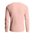thumbnail image 7 of CCRFTGI Sweater for Men 2025 Fall Casual Ribbed Solid Color Sweater Trendy Long Sleeve Crewneck Sweater Pullover Cable Knitted Jumper Tops Pink 3XL, 7 of 7