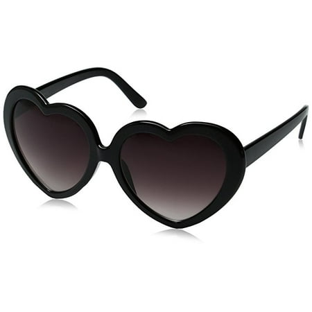 Large Oversized Womens Black Heart Shaped Sunglasses Cute Love Fashion Eyewear