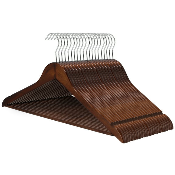 Elama 20 Piece Acacia Wood Swivel Hook Hanger Set in Dark Brown