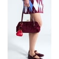 thumbnail image 2 of Free Assembly Women's Faux Suede Shoulder Bag with Mini Bag Charm, Deep Chianti, 2 of 6