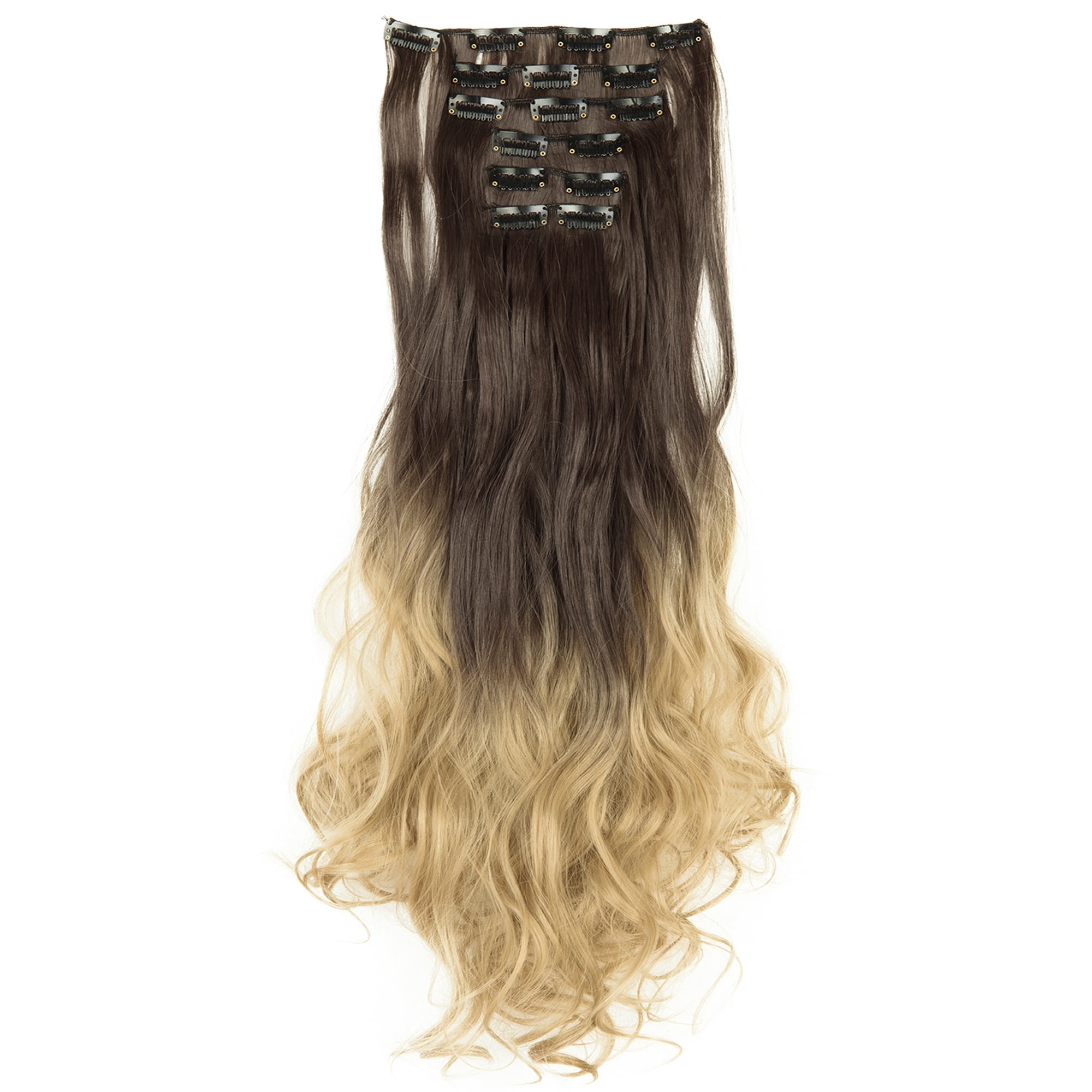 SHCKE Full Head Clip in Hair Extensions Colorful 26