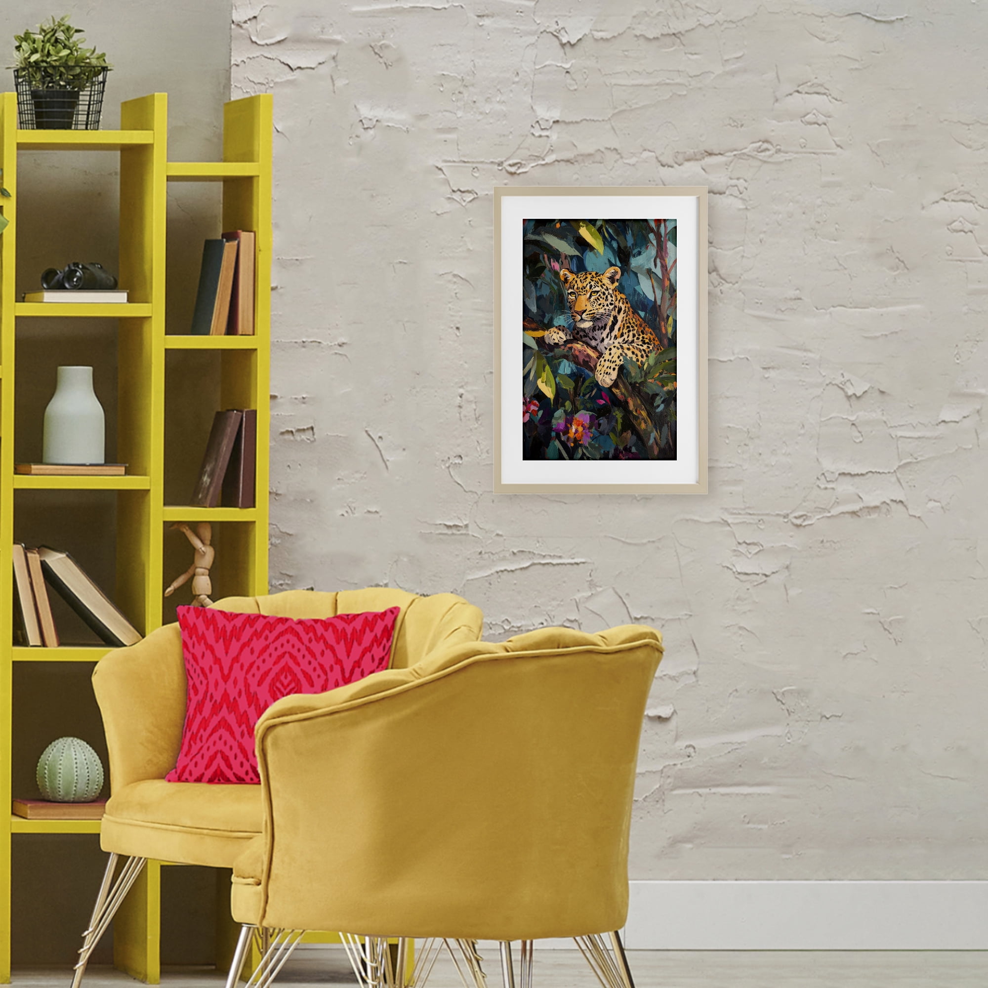 Stupell Industries One The Wild Side Leopard Birch Framed Print Under Glass, design by Petal Prints Design