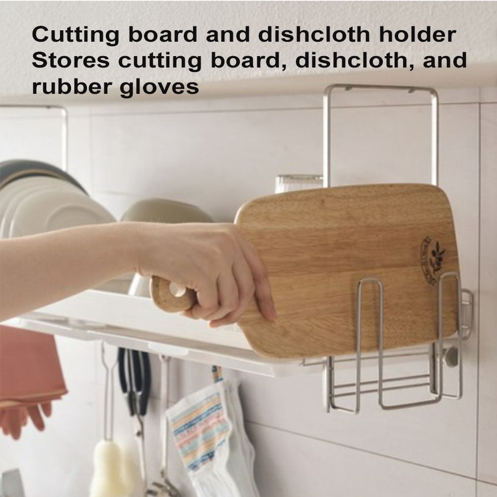 Adjustable Under Cabinet Dish Drying Rack, Expandable Wall Mounted Dish Drainer (9.4" to 12.8") with 2-Compartment Utensil Holder