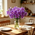 thumbnail image 4 of Doghiosgha 1 Pc Artificial Cymbidium Flowers, Faux Orchid Spray, Single Flower Stems for Wedding Home Garden Party Table Decor, 7.87x21.65 Inch, Purple, 4 of 6