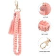 thumbnail image 3 of WRISTBIQUE Accesorio Llavero Rosa Hecho A Mano Con Estilo Étnico Y Detalle De Borlas, 3 of 7