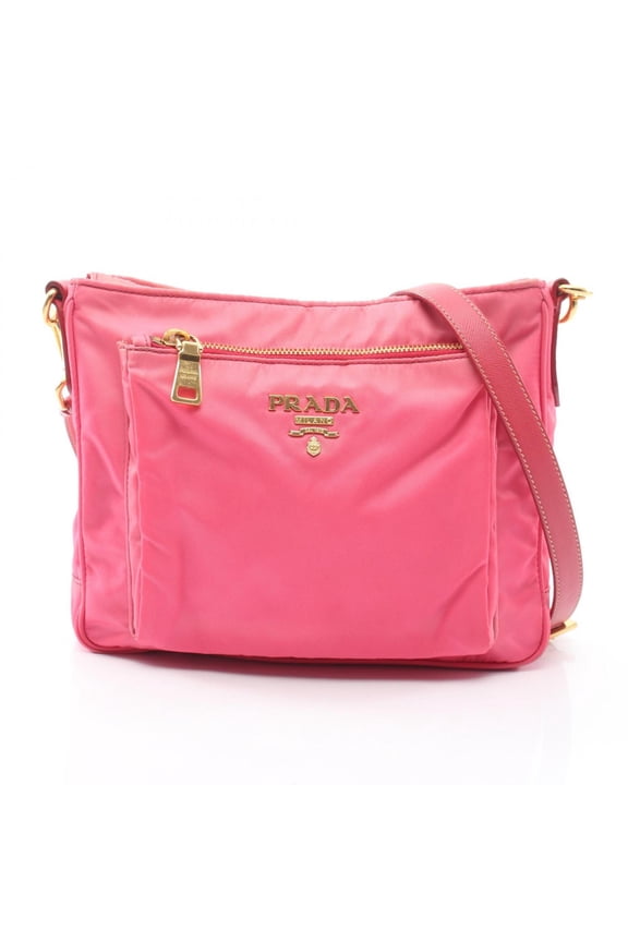 Pre-Owned Prada PRADA Shoulder Bag Handbag Nylon Saffiano Leather Women's Pink