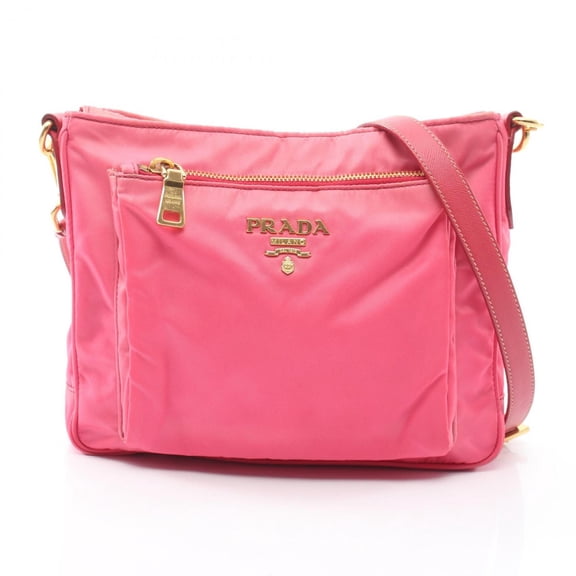 Pre-Owned Prada PRADA Shoulder Bag Handbag Nylon Saffiano Leather Women's Pink