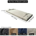 thumbnail image 2 of 48 x 12 Inch Piano Bench Cushions for Indoor Furniture with Ties Non Slip Kitchen Dining Room Bench seat Cushion for Shoe Storage Ottoman Window Settee pad, Beige, 2 of 11