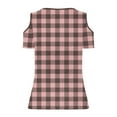 thumbnail image 4 of Women's V Neck Short Sleeve Loose Fit Tops Shirts Blouses Solid Color Casual Daily Wear Work Office Vacation Fashion Essential Gift for Women | Aestivo,Rose Gold M, 4 of 8